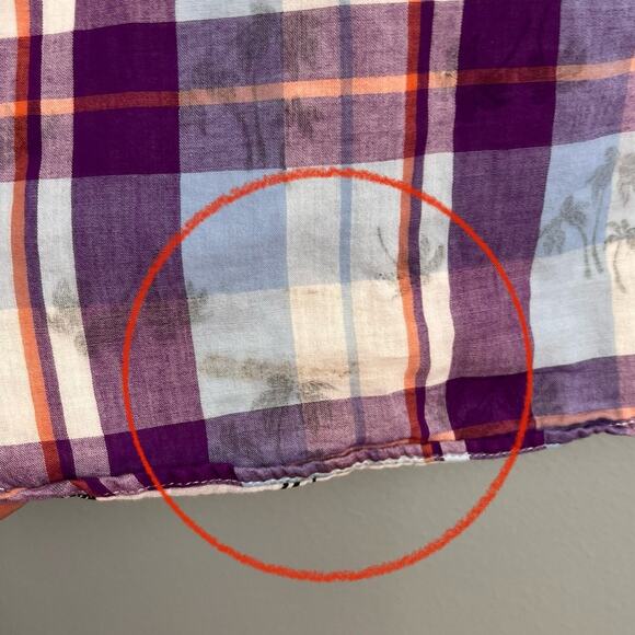 Tommy Bahama Mens L Double Flora Plaid Palm Tree Hawaiian Shirt Coastal Resort - Picture 5 of 12